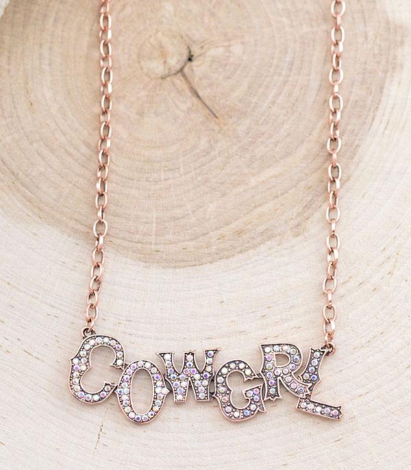 NECKLACES :: CHAIN WITH PENDANT :: Wholesale Western Cowgrl Letter Necklace