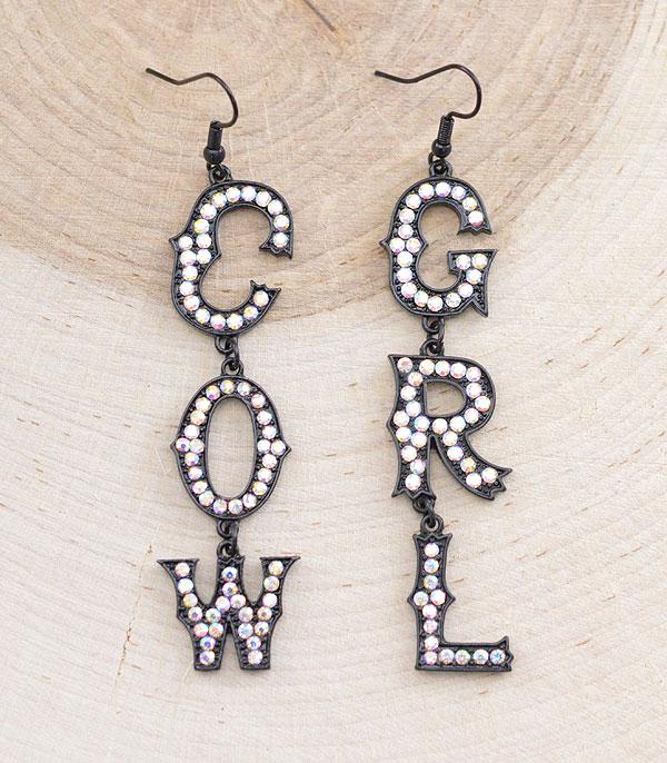 EARRINGS :: WESTERN HOOK EARRINGS :: Wholesale Western Cowgrl Letter Earrings