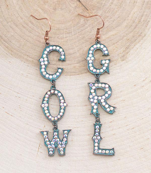 EARRINGS :: WESTERN HOOK EARRINGS :: Wholesale Western Cowgirl Letter Earrings