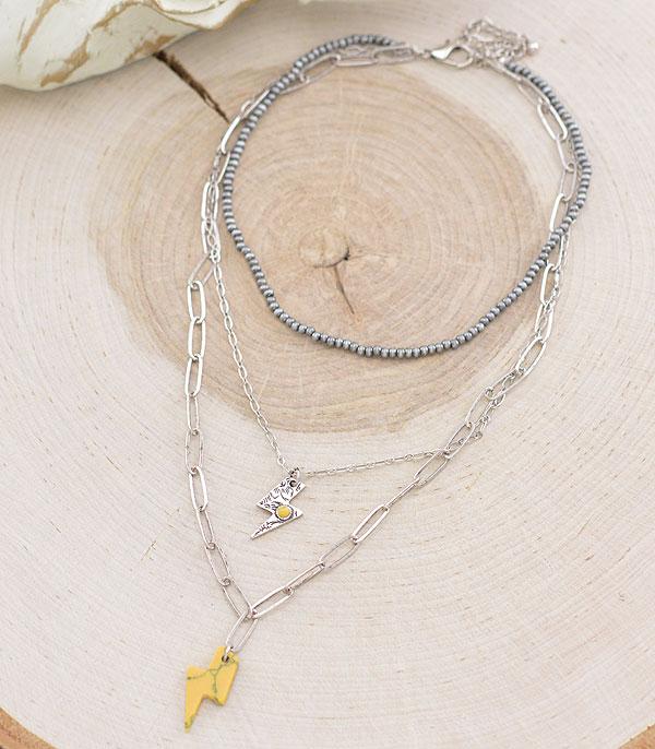 NECKLACES :: TRENDY :: Wholesale Western Lightning Bolt Pendant Necklace