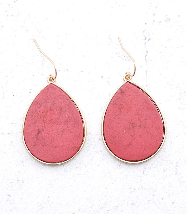 EARRINGS :: WESTERN HOOK EARRINGS :: Wholesale Semi Stone Teardrop Earrings