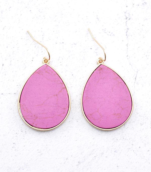 EARRINGS :: WESTERN HOOK EARRINGS :: Wholesale Semi Stone Teardrop Earrings