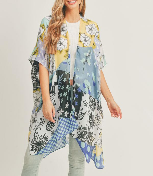 KIMONO I SCARVES :: KIMONO / PONCHO :: Wholesale Floral Print Kimono