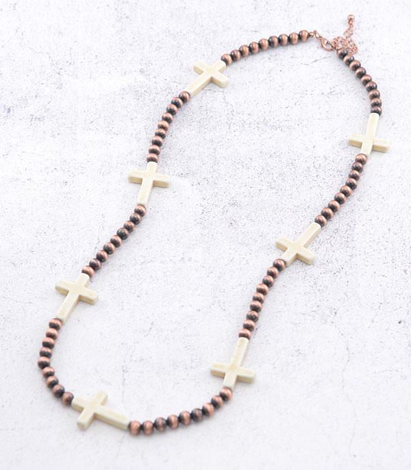 NECKLACES :: WESTERN LONG NECKLACES :: Wholesale Western Cross Navajo Bead Bracelet