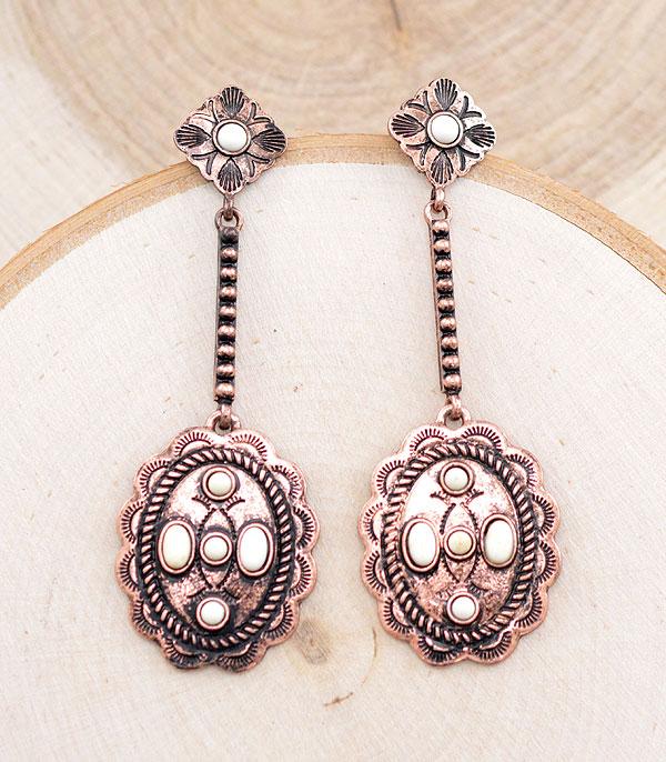 EARRINGS :: WESTERN POST EARRINGS :: Wholesale Western Concho Drop Earrings