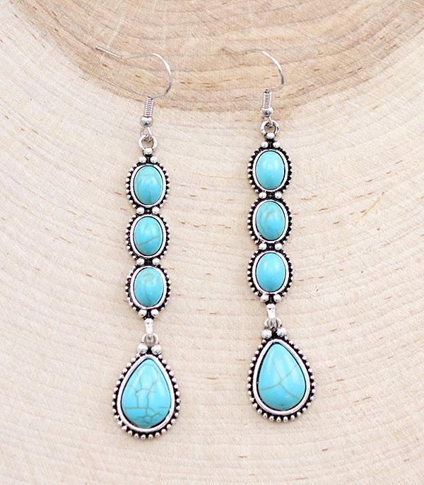 New Arrival :: Wholesale Western Turquoise Drop Earrings