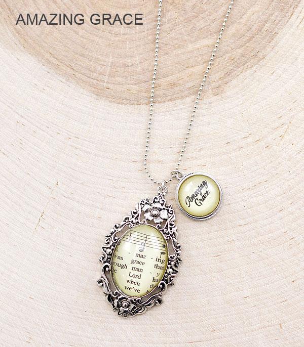 NECKLACES :: CHAIN WITH PENDANT :: Wholesale Amazing Grace Inspiration Necklace