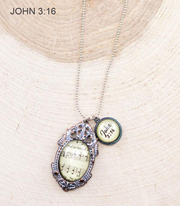 NECKLACES :: CHAIN WITH PENDANT :: Wholesale John 3:16 Inspiration Necklace