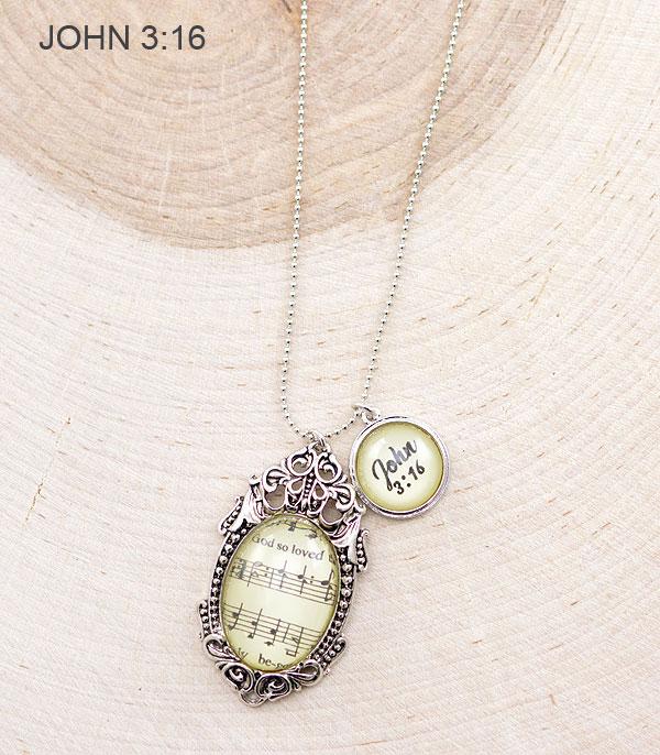 NECKLACES :: CHAIN WITH PENDANT :: Wholesale John 3:16 Inspiration Necklace