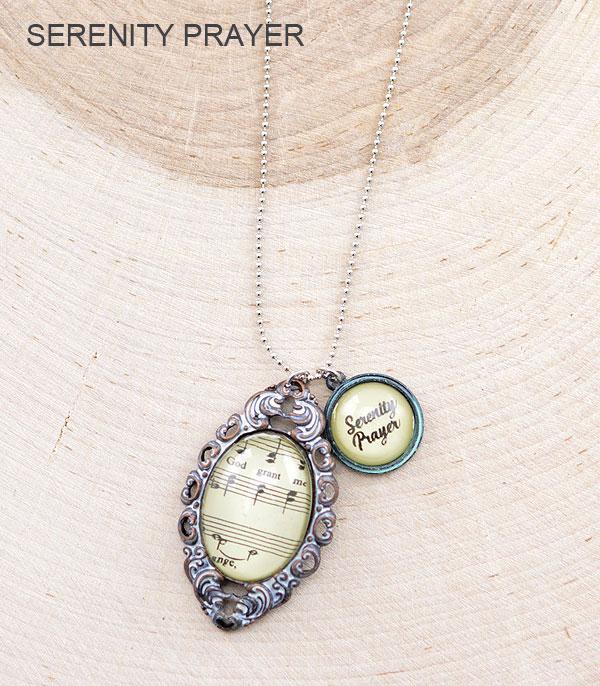 NECKLACES :: CHAIN WITH PENDANT :: Wholesale Serenity Prayer Inspiration Necklace