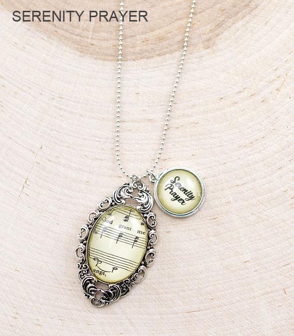 NECKLACES :: CHAIN WITH PENDANT :: Wholesale Serenity Prayer Inspiration Necklace