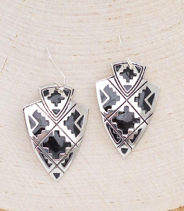 EARRINGS :: WESTERN HOOK EARRINGS :: Wholesale Western Aztec Arrow Head Earrings