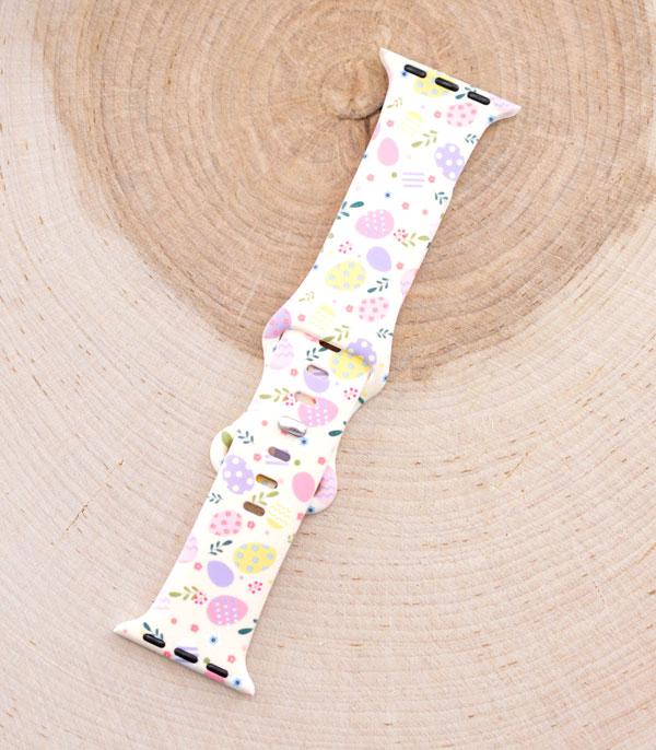 <font color=BLUE>WATCH BAND/ GIFT ITEMS</font> :: SMART WATCH BAND :: Wholesale Spring Easter Egg Print Watch Band