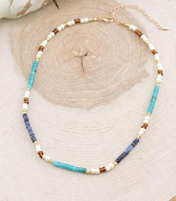 NECKLACES :: CHOKER | INSPIRATION :: Wholesale Semi Stone Bead Necklace