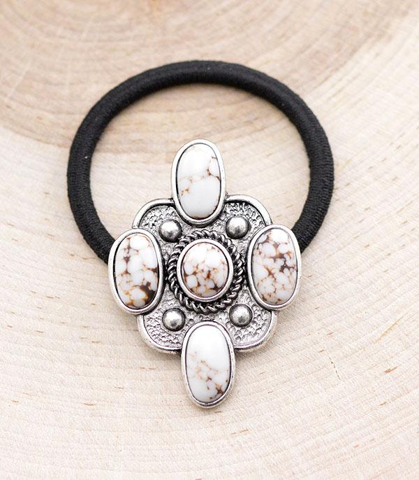 HATS I HAIR ACC :: HAIR ACCESSORIES :: Wholesale Western Concho Ponytail Hair Tie