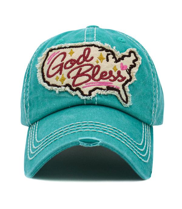 HATS I HAIR ACC :: BALLCAP I VISOR :: Wholesale God Bless America Vintage Ballcap