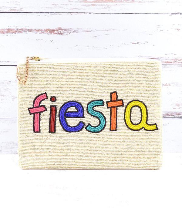 HANDBAGS :: CROSSBODY I CLUTCH BAGS :: Wholesale Seed Bead Fiesta Clutch Crossbody Bag