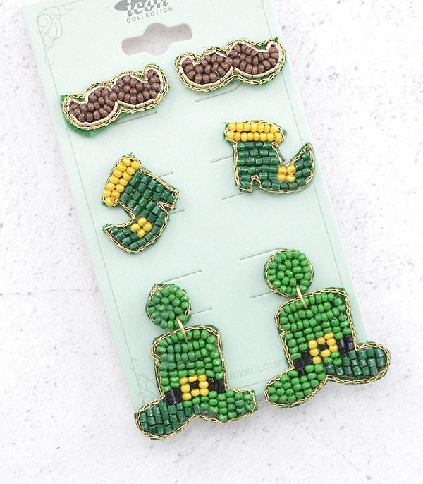 New Arrival :: Wholesale 3PC Set St.Patricks Day Earrings