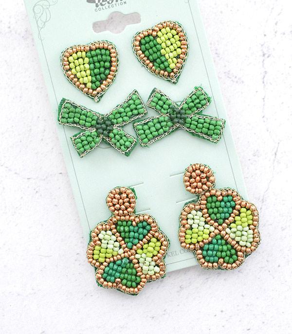 <font color=black>SALE ITEMS</font> :: JEWELRY :: Earrings :: Wholesale 3PC Set St.Patricks Day Earrings