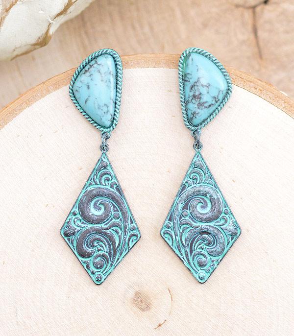 EARRINGS :: WESTERN POST EARRINGS :: Wholesale Western Floral Scroll Earrings