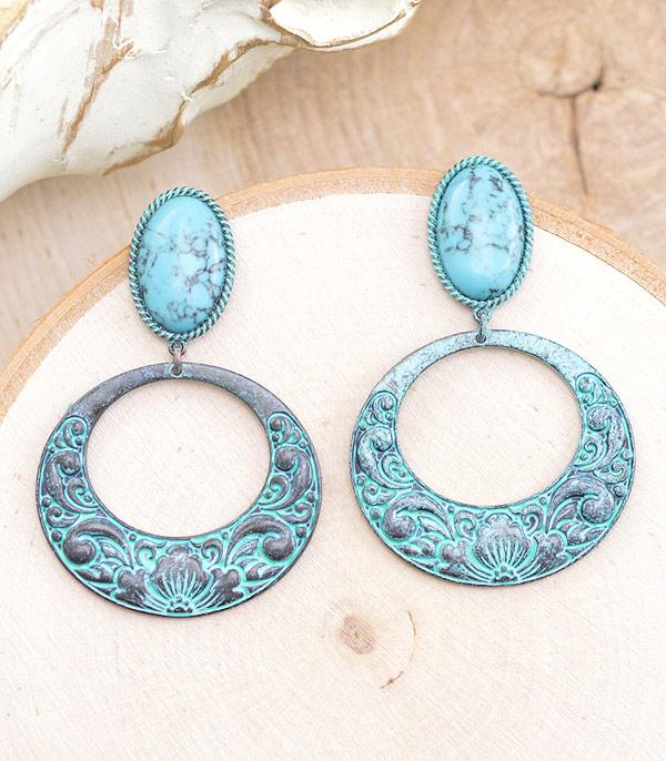 EARRINGS :: WESTERN POST EARRINGS :: Wholesale Western Floral Scroll Earrings