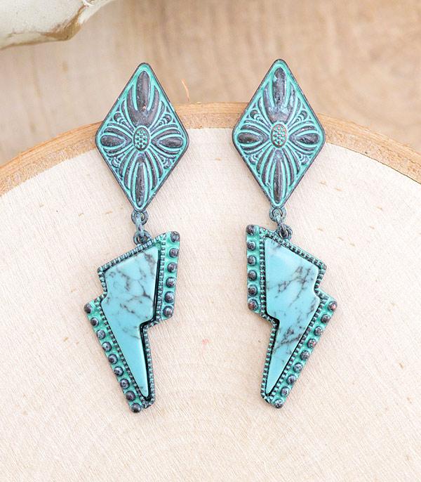 EARRINGS :: WESTERN POST EARRINGS :: Wholesale Western Lightning Bolt Earrings