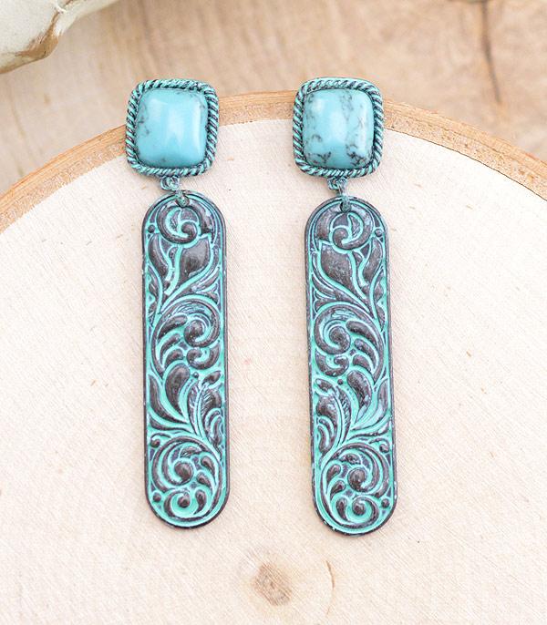 EARRINGS :: WESTERN POST EARRINGS :: Wholesale Western Floral Scroll Earrings