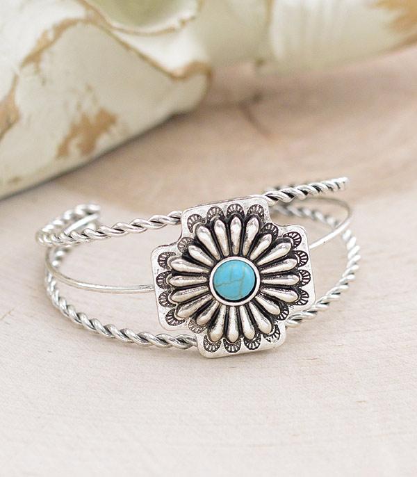 BRACELETS :: BANGLE :: Wholesale Western Turquoise Cross Cuff Bracelet