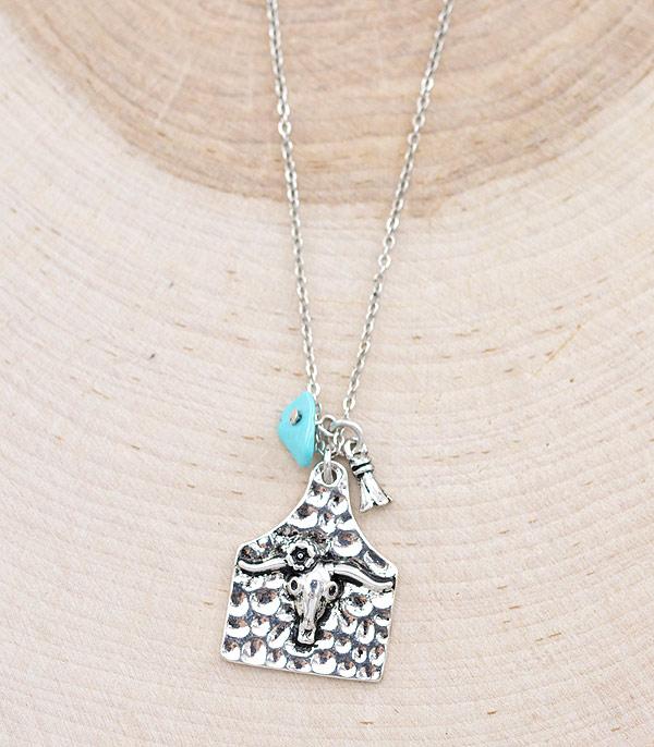 NECKLACES :: CHAIN WITH PENDANT :: Wholesale Western Steer Head Pendant Necklace