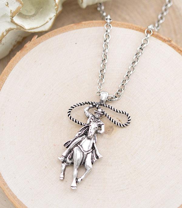 NECKLACES :: CHAIN WITH PENDANT :: Wholesale Western Cowboy Pendant Necklace