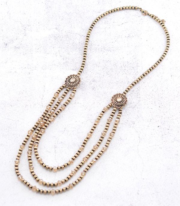 NECKLACES :: WESTERN LONG NECKLACES :: Wholesale Concho Navajo Layered Necklace