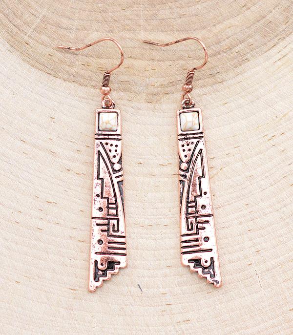 EARRINGS :: WESTERN HOOK EARRINGS :: Wholesale Western Semi Stone Aztec Earrings