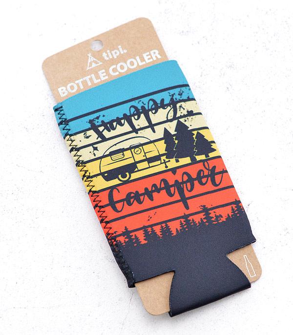 <font color=BLUE>WATCH BAND/ GIFT ITEMS</font> :: GIFT ITEMS :: Wholesale Tipi Happy Camper Print Bottle Sleeve