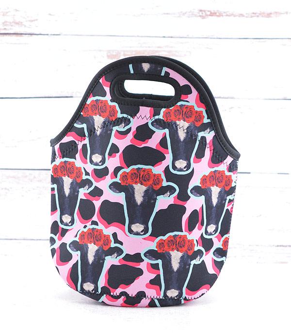<font color=BLUE>WATCH BAND/ GIFT ITEMS</font> :: GIFT ITEMS :: Wholesale Tipi Farm Animal Cow Print Lunch Bag