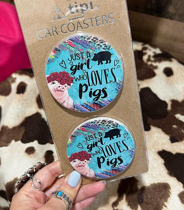 <font color=BLUE>WATCH BAND/ GIFT ITEMS</font> :: GIFT ITEMS :: Wholesale Farm Animal Pig Car Coaster Set