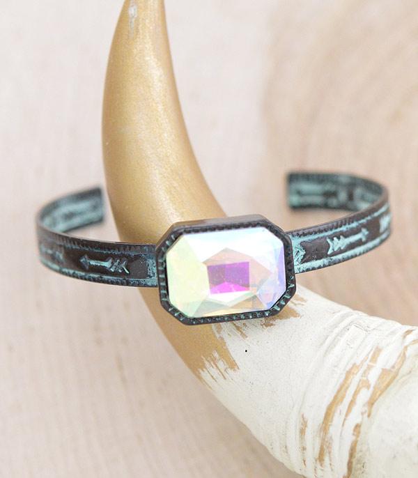 BRACELETS :: CUFF I BANGLE :: Wholesale Western Glass Stone Cuff Bracelet