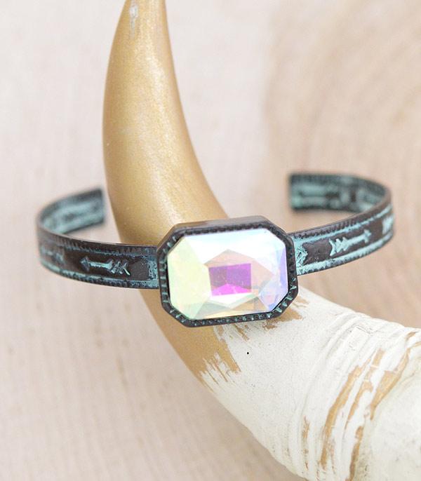 BRACELETS :: CUFF :: Wholesale Western Glass Stone Cuff Bracelet