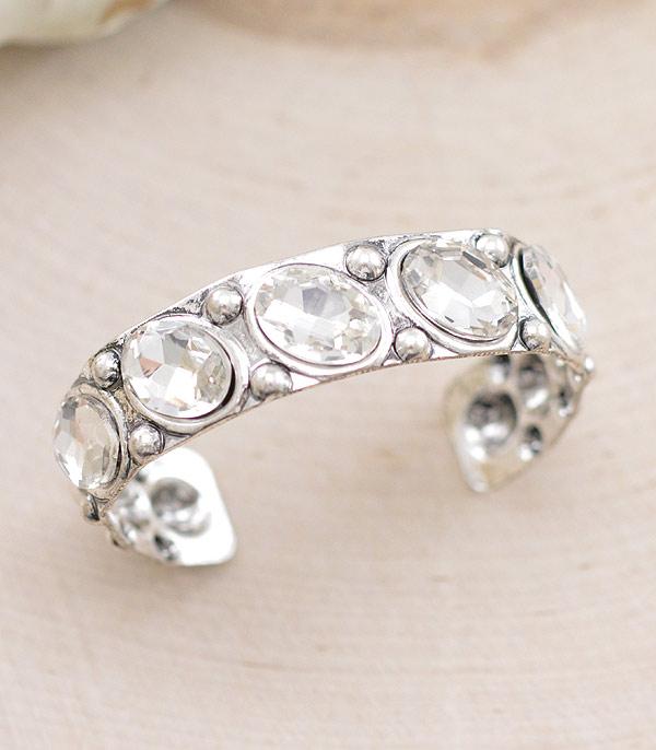 BRACELETS :: CUFF I BANGLE :: Wholesale Western Glass Stone Cuff Bracelet