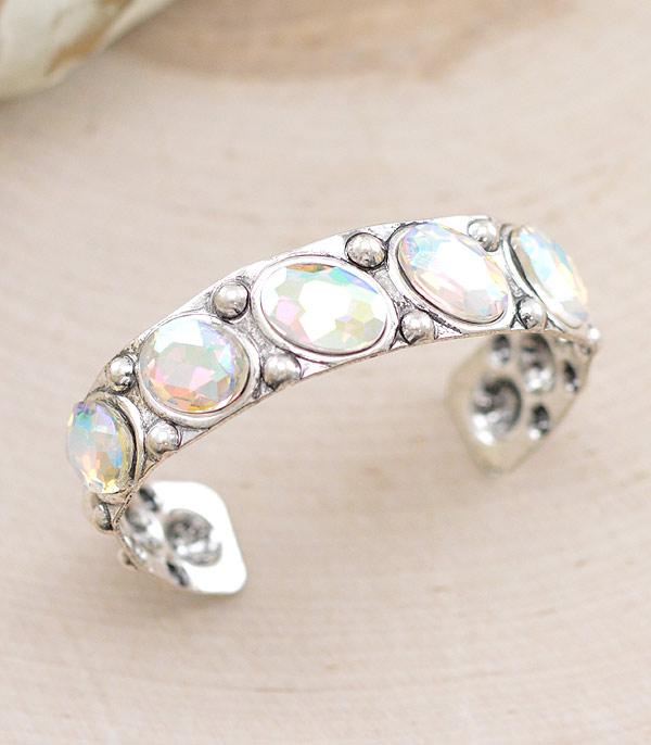 BRACELETS :: CUFF I BANGLE :: Wholesale Western Glass Stone Cuff Bracelet