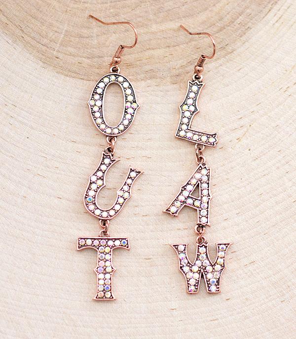 EARRINGS :: TRENDY EARRINGS :: Wholesale Western Outlaw Rhinestone Earrings