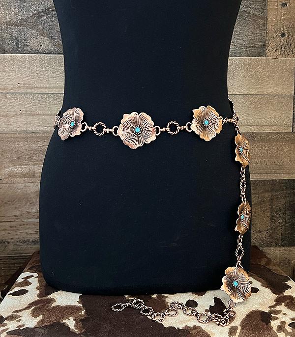 BELTS :: Wholesale Western Flower Concho Belt