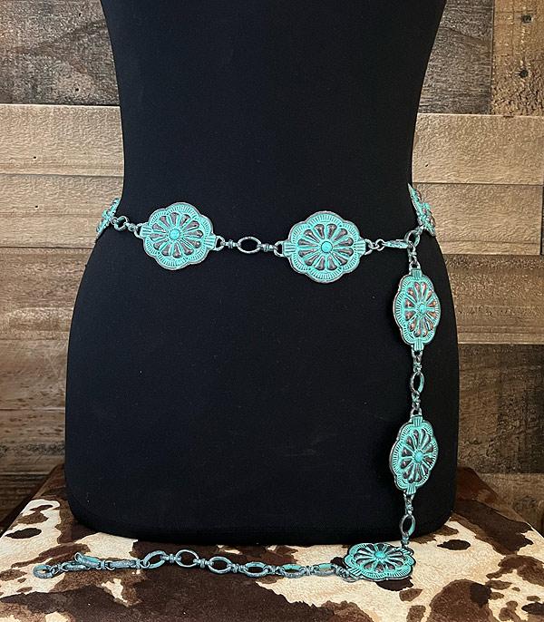 BELTS :: Wholesale Western Turquoise Concho Belt