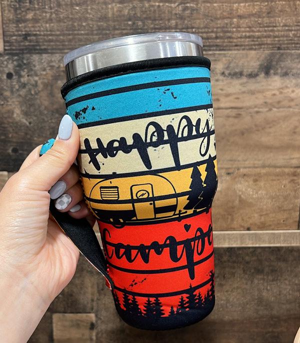 <font color=BLUE>WATCH BAND/ GIFT ITEMS</font> :: GIFT ITEMS :: Wholesale Tipi Happy Camper Tumbler Sleeve