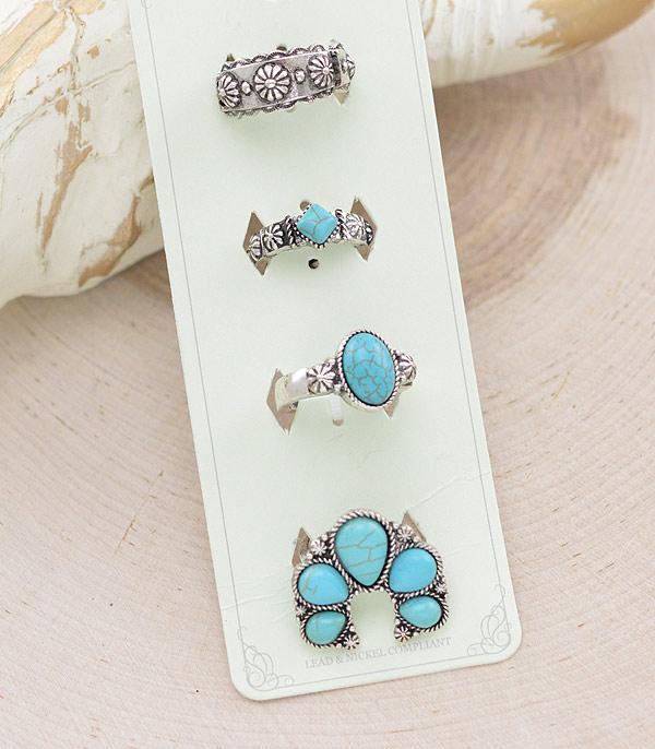 RINGS :: Wholesale Western Turquoise Ring Set