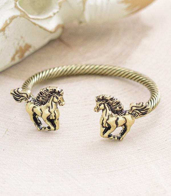 BRACELETS :: CUFF :: Wholesale Western Running Horse Cuff Bracelet