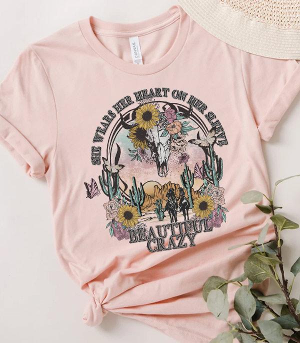 GRAPHIC TEES :: GRAPHIC TEES :: Wholesale Beautiful Crazy Western Tshirt