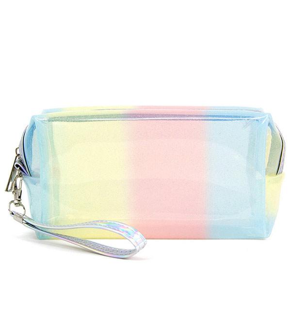 HANDBAGS :: WALLETS | SMALL ACCESSORIES :: Wholesale Pastel Stripe Cosmetic Pouch