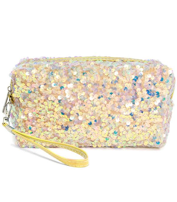 HANDBAGS :: WALLETS | SMALL ACCESSORIES :: Wholesale Sequin Cosmetic Pouch