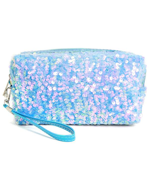 HANDBAGS :: WALLETS | SMALL ACCESSORIES :: Wholesale Sequin Cosmetic Pouch