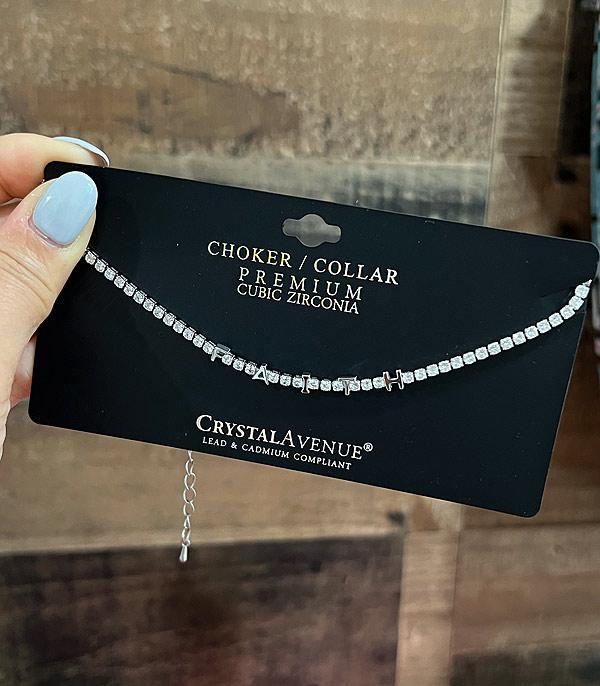 NECKLACES :: CHOKER | INSPIRATION :: Wholesale Faith Inspiration CZ Necklace